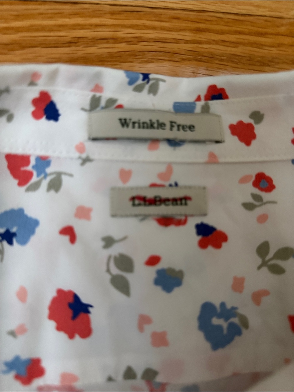 L.L. Bean White Floral Button-Down Shirt - Picture 3 of 3